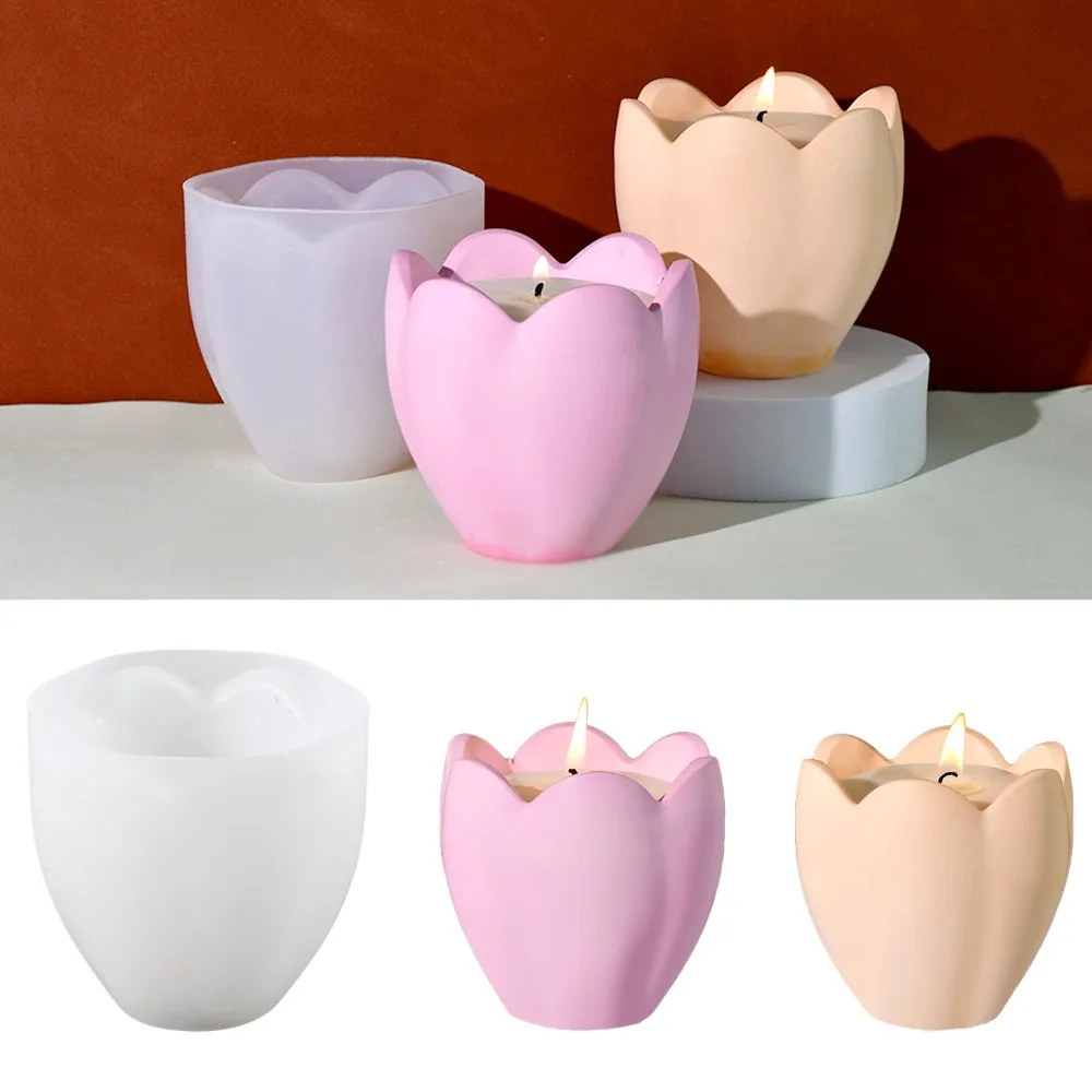 Kraft Box Candle - Tulip Candle Holder Silicone Moulds Flower