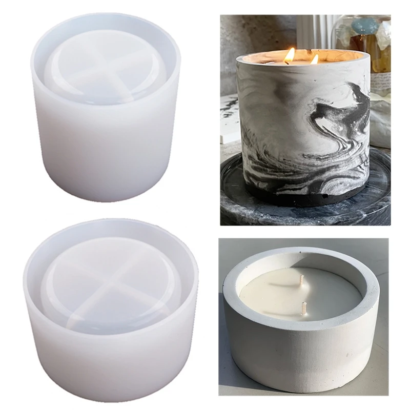 Kraft Box Candle - 3 Sizes Round Cement Concrete Molds