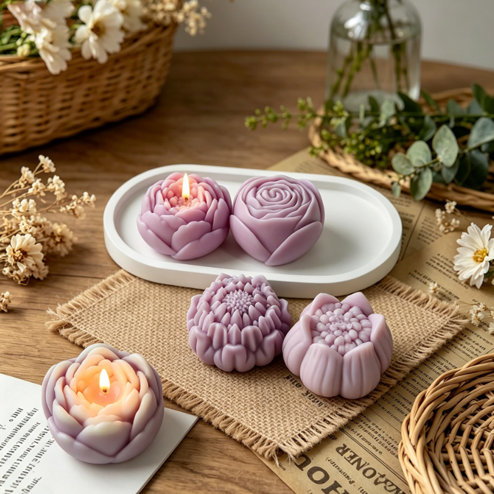 3D Flower Silicone Mold Peony  - Candle Making Activity ulasan dan harga