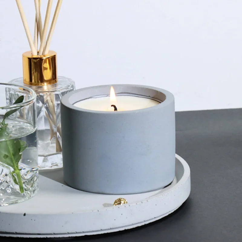 3 Sizes Round Cement Concrete  - Kraft Box Candle ulasan dan harga