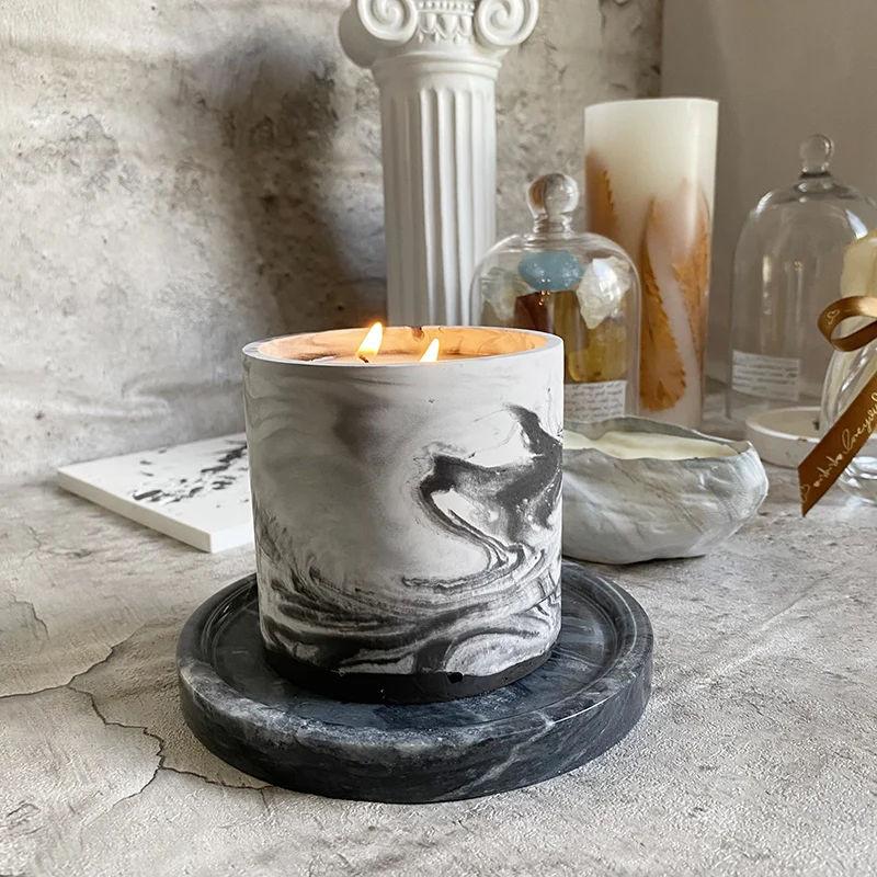 3 Sizes Round Cement Concrete  - Kraft Box Candle ulasan dan harga
